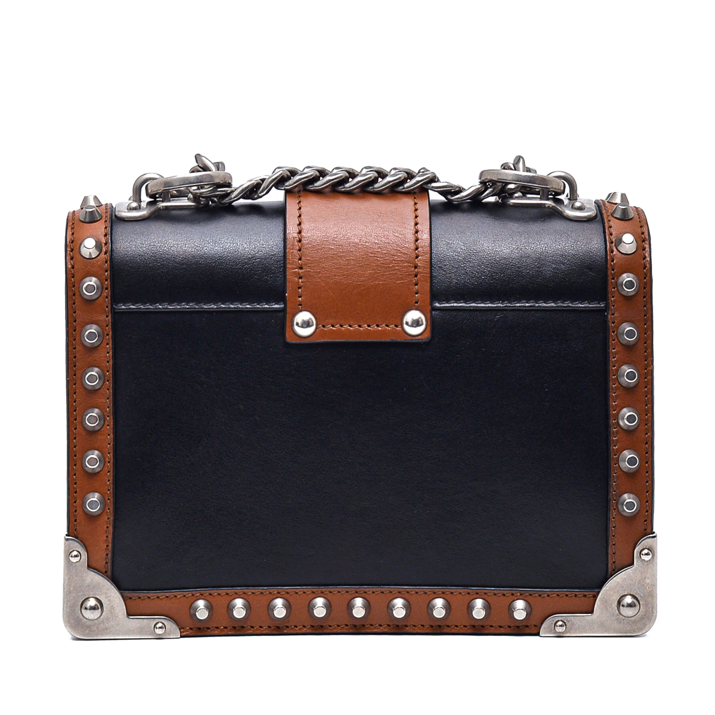 Prada - Black&Brown City Calf Leather Cahier Shoulder Bag